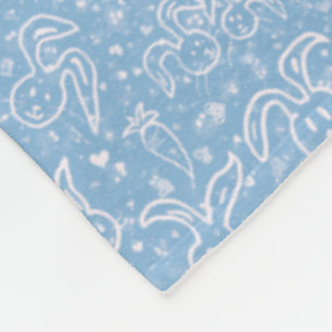 Little Hearts and Bunnies - transparent pattern. Fleece Blanket
