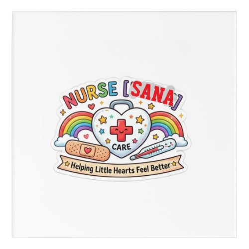 Little Hearts First-Aid Companion nurse sign Acrylic Print