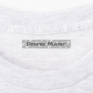Little hearts - gray 96 narrow children's labels
