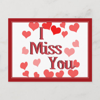 Little Hearts -  I Miss You Postcard