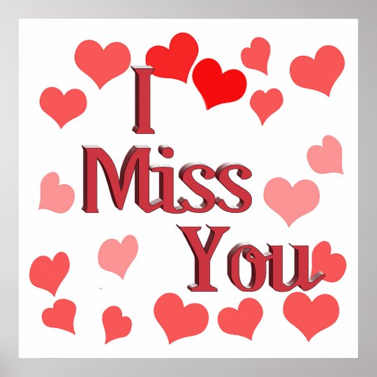 Little Hearts - I Miss You Poster | Zazzle.com