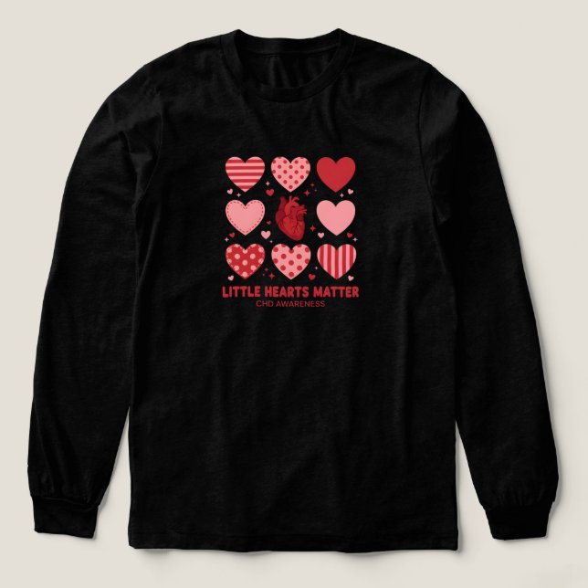 Little Hearts Matter CHD Awareness Month February Tri-Blend Shirt (Design Front)