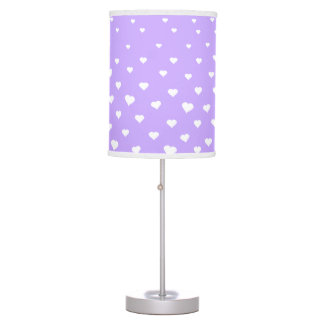Little Hearts on Purple Table Lamp