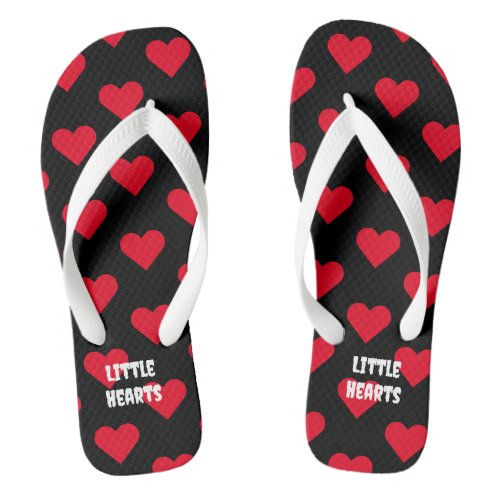Little Hearts Printed with Size Womens 10 _ Mens 9 Flip Flops