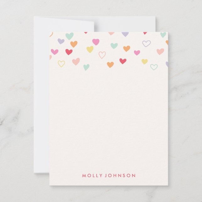 Little Hearts Stationery - Strawberry Note Card (Front)