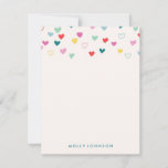 Little Hearts Stationery - Teal Note Card at Zazzle