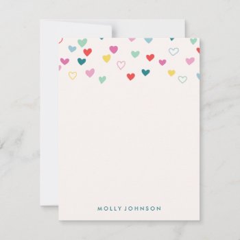 Little Hearts Stationery - Teal Note Card by AmberBarkley at Zazzle