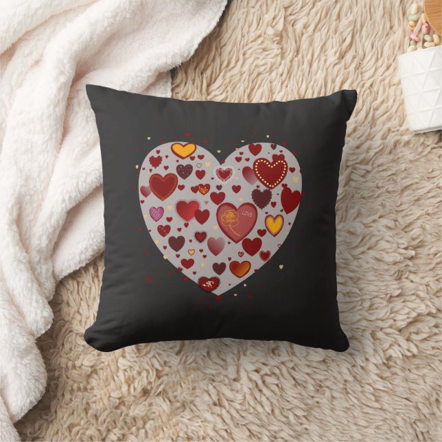 Little Hearts Throw Pillow (Blanket)