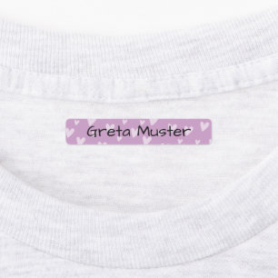 Little hearts - violet   96 narrow kids' labels