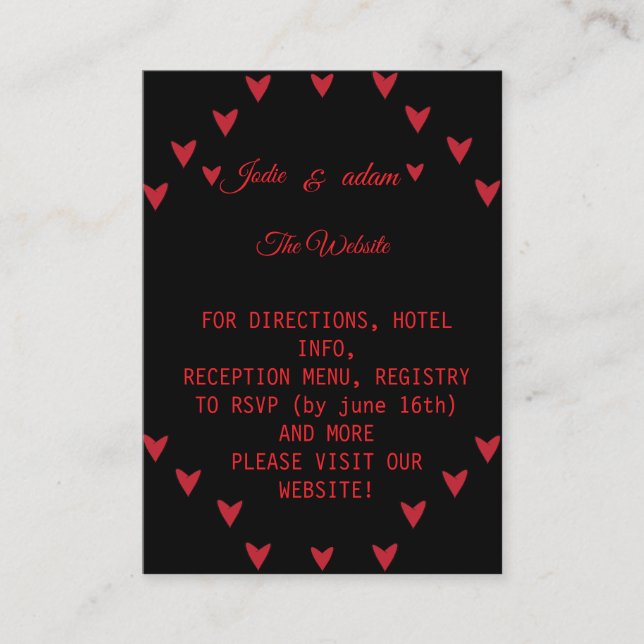 little hearts wedding enclosure card (Front)