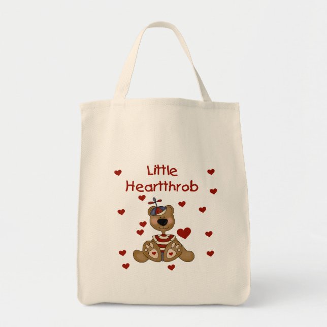 Little Heartthrob Boy Bear Tote Bag (Front)