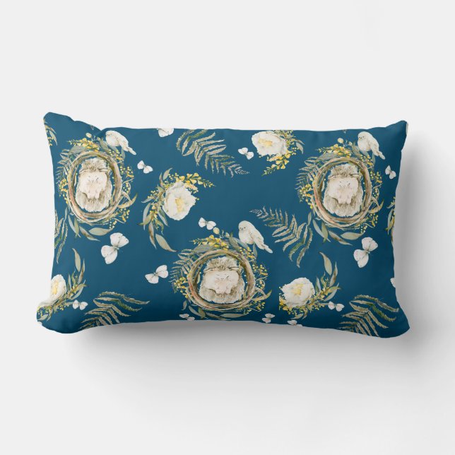 Little Hedge Hog Spring Wildflower Lumbar Pillow (Front)