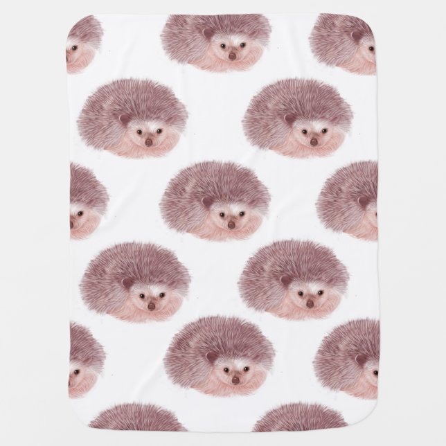 Little Hedgehog Baby Blanket (Front)