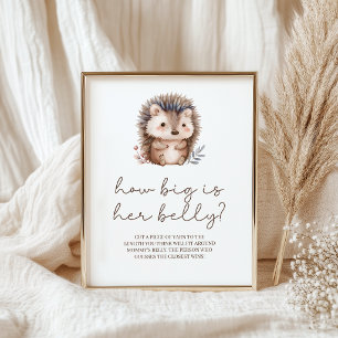 Little Hedgehog Big Is Her Belly Baby Shower Game Poster