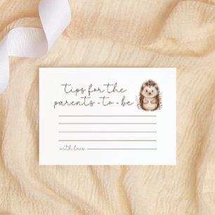 Little Hedgehog Parent Tip Baby Shower Enclosure Note Card