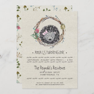 Little Hedgehog Party Invitation