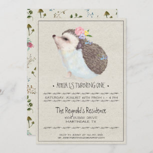 Little Hedgehog Party Invitation