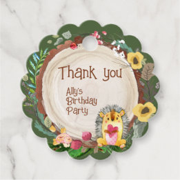 Little Hedgehog Woodland Animal Party Favor Tags