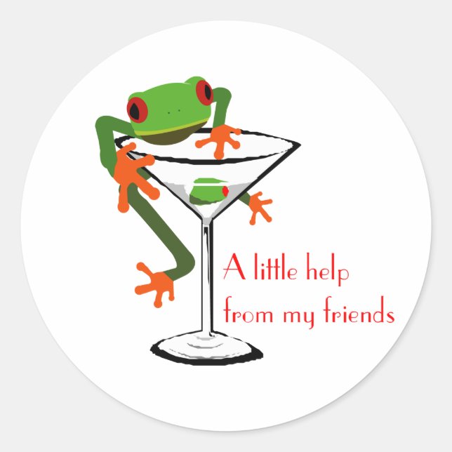 Little Help from My Friends Classic Round Sticker (Front)