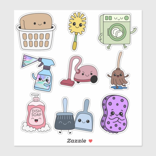 🧼 Little Helpers: Housecleaning Sticker Set (Sheet)