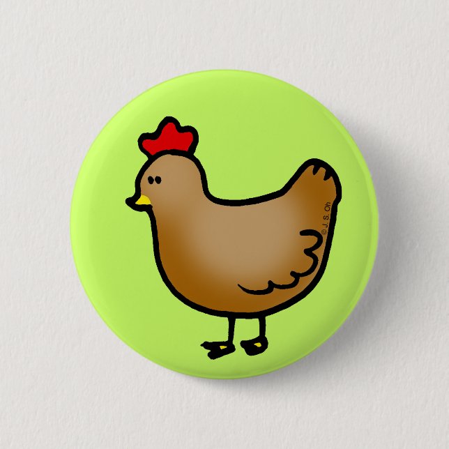 Little hen pinback button (Front)