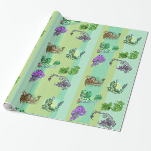 Little Herb Garden Dragons Wrapping Paper