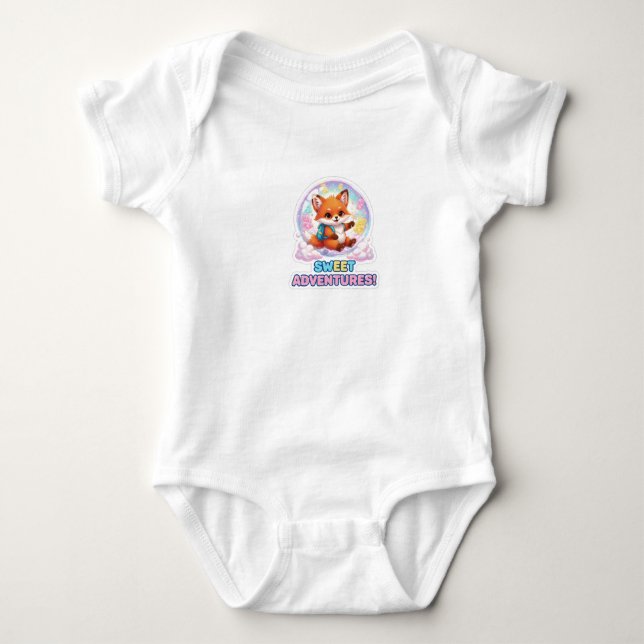 Little Hero Adventure - Cute Anime Superhero Baby  Baby Bodysuit (Front)