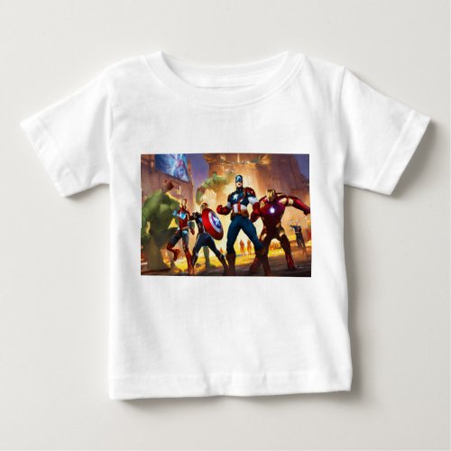 Little Hero Marvel Champions  baby fine  jersey T Baby T_Shirt