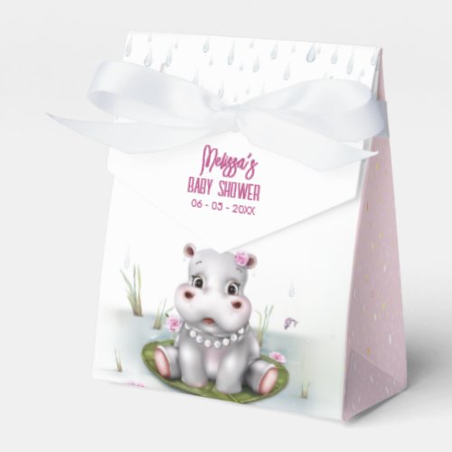 Little Hippo River Adventure Girl Baby Shower Favor Boxes