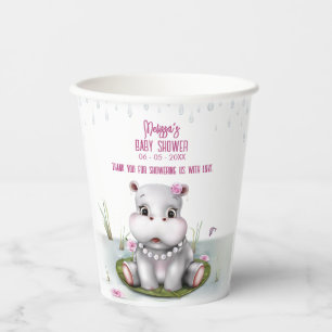 Little Hippo River Adventure Girl Baby Shower Paper Cups
