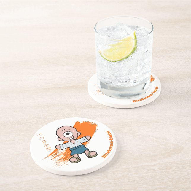 Little Hitotsume-kozou Yokai Sandstone Coaster (Side)