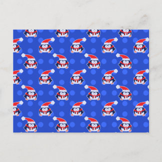 Little Holiday Penguin Pattern Postcard