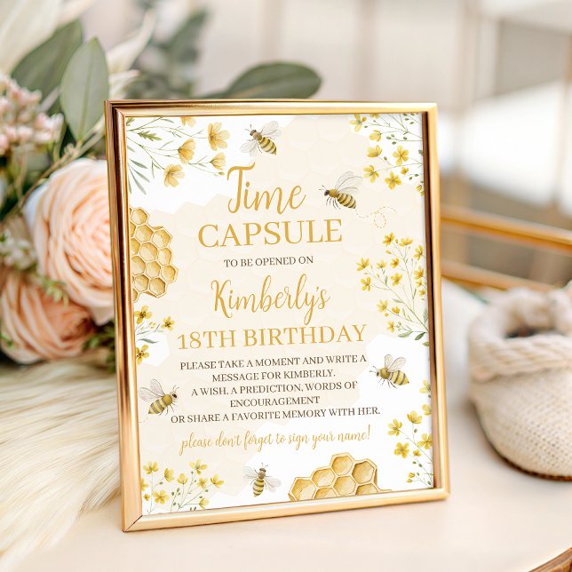 Little Honey 1st Birthday Capsule Sign (Creator Uploaded)