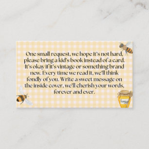 Little Honey Baby Shower Book Request Enclosure Card