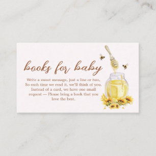 Little Honey Baby Shower Books for Baby Enclosure Card
