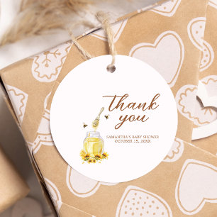 Little Honey Baby Shower Round Favor Tags