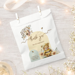 Little honey Bear Baby Shower Thanks bee-ing here Favor Bag