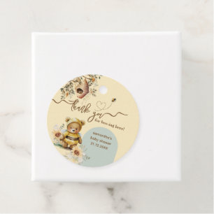 Little honey Bear Baby Shower Thanks bee-ing here Favor Tags