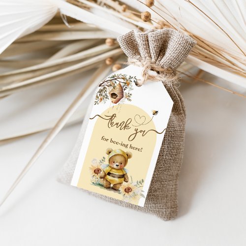 Little honey Bear Baby Shower Thanks bee_ing here Gift Tags