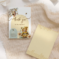Little honey Bear Baby Shower Thanks bee-ing here Thank You Card