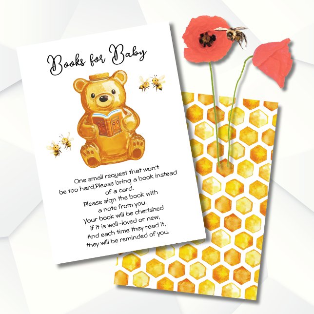 Little Honey Bee Baby Shower Books for Baby Invitation (Creator Uploaded)