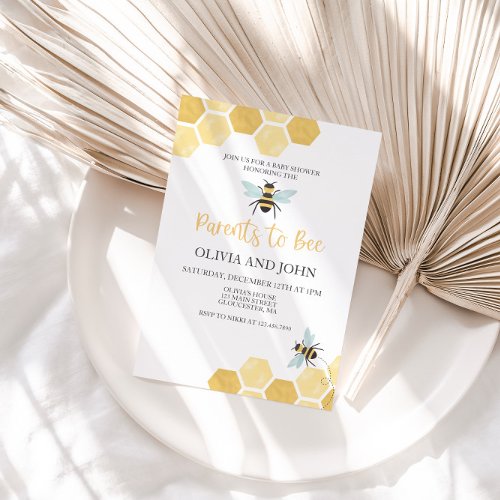 Little Honey Bee Baby Shower bumblebee Invitation