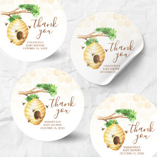Little Honey Bee Baby Shower Classic Round Sticker