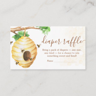 Little Honey Bee Baby Shower Diaper Raffle Enclosure Card