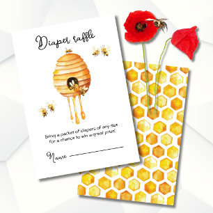 Little Honey Bee Baby Shower Diaper Raffle Invitation