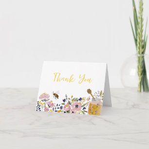 Little Honey Bee Baby Shower  Letterpress Thank You Card