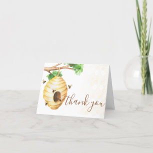 Little Honey Bee Baby Shower Letterpress Thank You Card