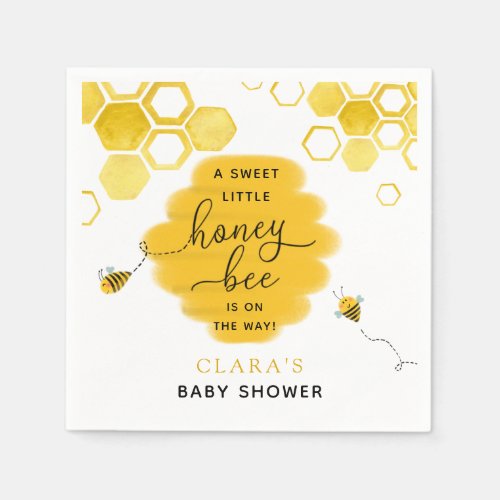 Little Honey Bee Baby Shower Napkins