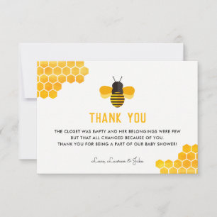 Little Honey Bee Baby Shower Thank You Cards