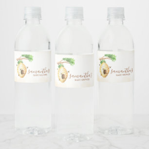 Little Honey Bee Baby Shower Water Bottle Label